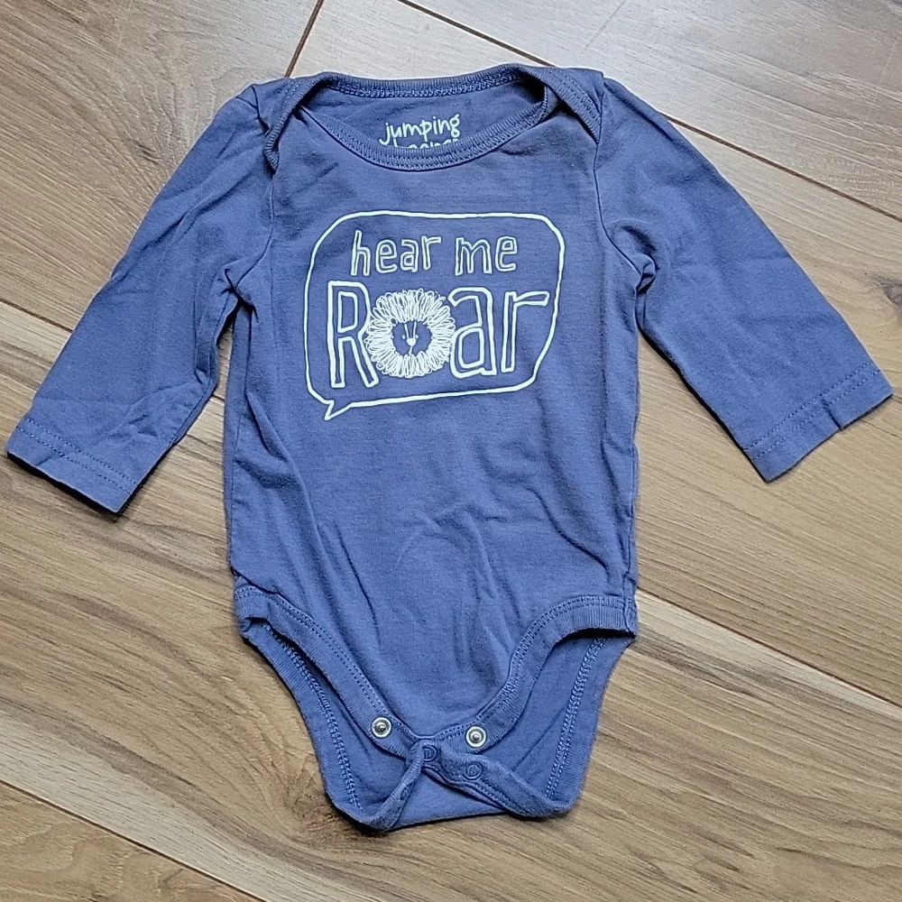 *3/$15* 3M Boys Long Sleeve Bodysuits Black & Blue w/Cute Sayings